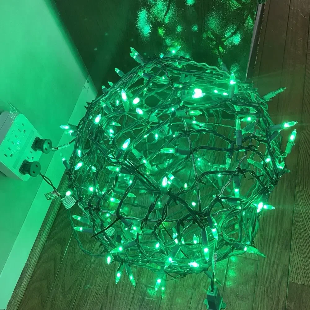 GE 100 Lights Spherical Holiday Classics Green Lights Christmas 14